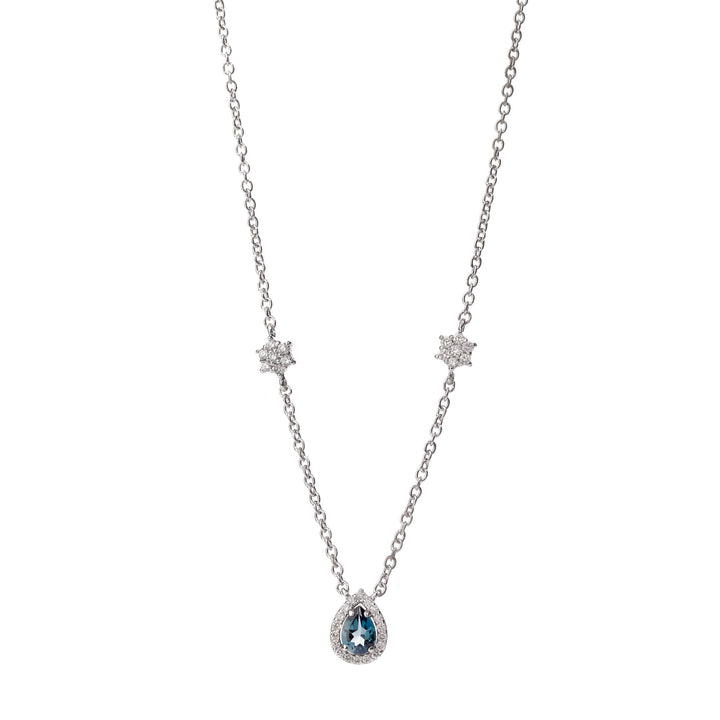 Blue Rain Drop Necklace